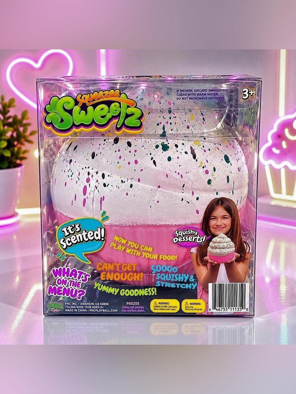 Squeezamals Sweetz Squishy Dessert Toy Pink & White NWT